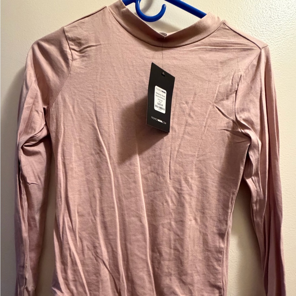 Fashion Nova Mauve Long Sleeve Bodysuit